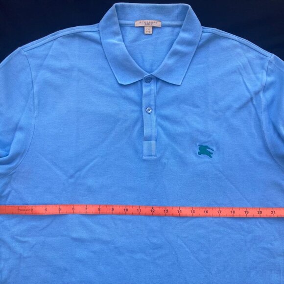Burberry Brit Men’s Sky Blue Short Sleeve Polo 100% Cotton Embroidered Logo XXL - Picture 12 of 17